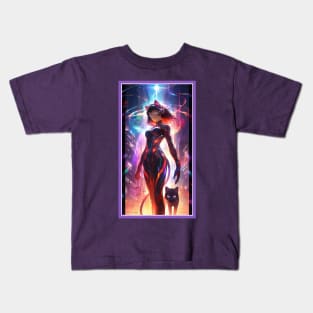 Anime Cute Cat Girl | Quality Anime Girl Artwork | Sci-Fi Manga Girl Anime Art Kids T-Shirt